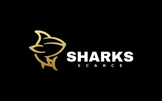 Sharks Luxury Line Art Logo