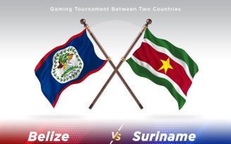 Belize versus Suriname Two Flags