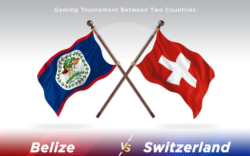 Belize versus Switzerland Two Flags Illustration