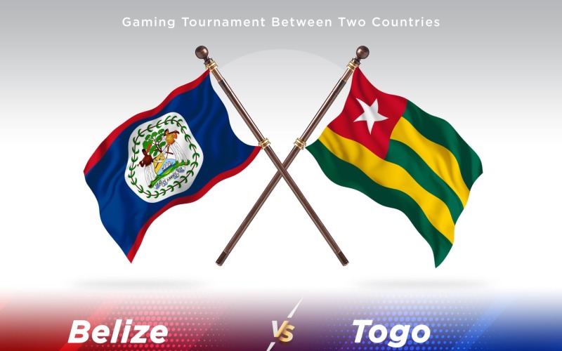 Belize versus Togo Two Flags Illustration