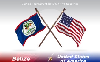 Belize versus united states of America Two Flags