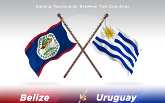 Belize versus Uruguay Two Flags