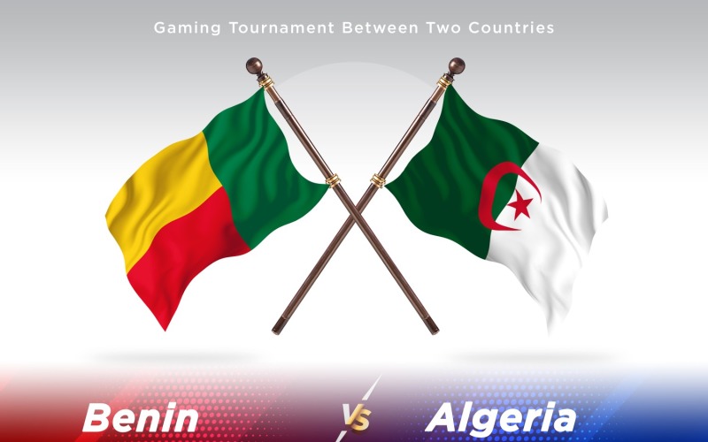 Benin versus Algeria Two Flags Illustration