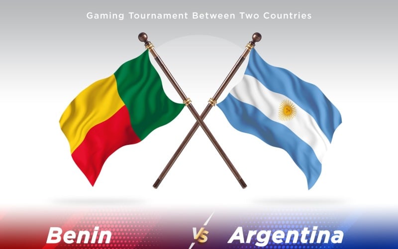 Benin versus Argentina Two Flags Illustration
