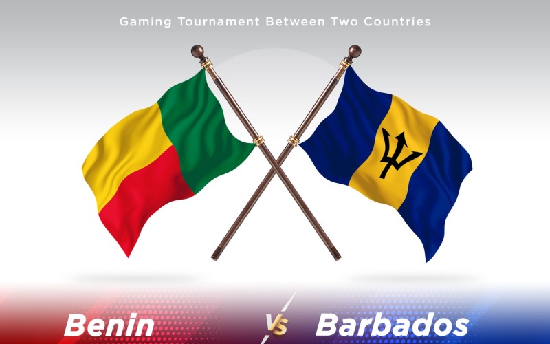 Benin versus Barbados Two Flags Illustration