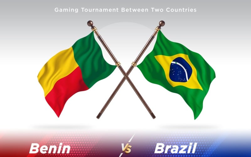 Benin versus brazil Two Flags Illustration