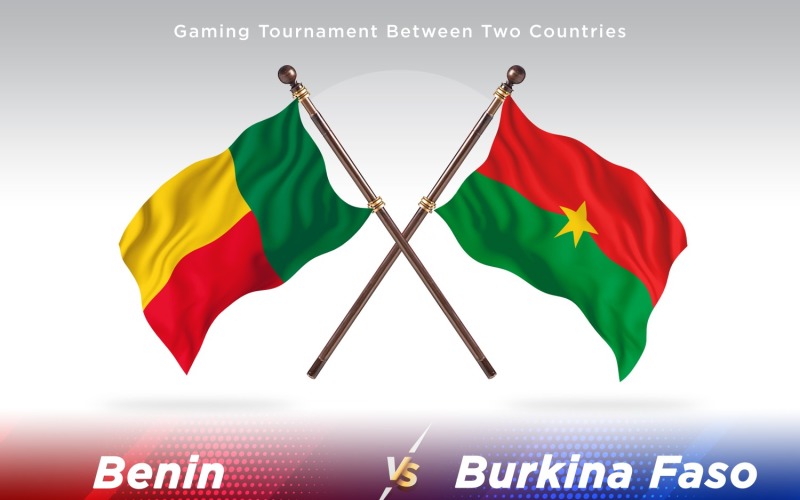 Benin versus Burkina Faso Two Flags Illustration