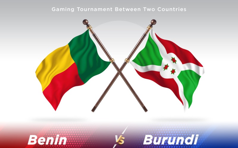 Benin versus Burundi Two Flags Illustration