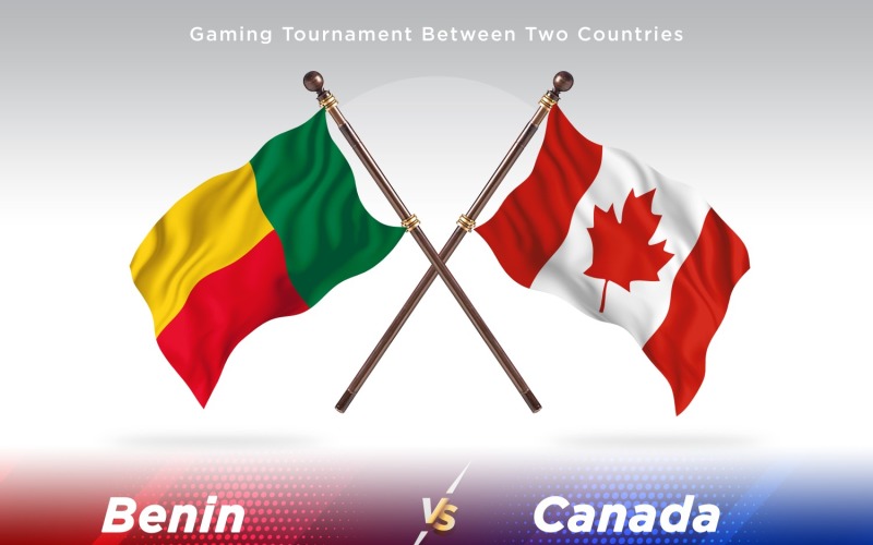 Benin versus Canada Two Flags Illustration