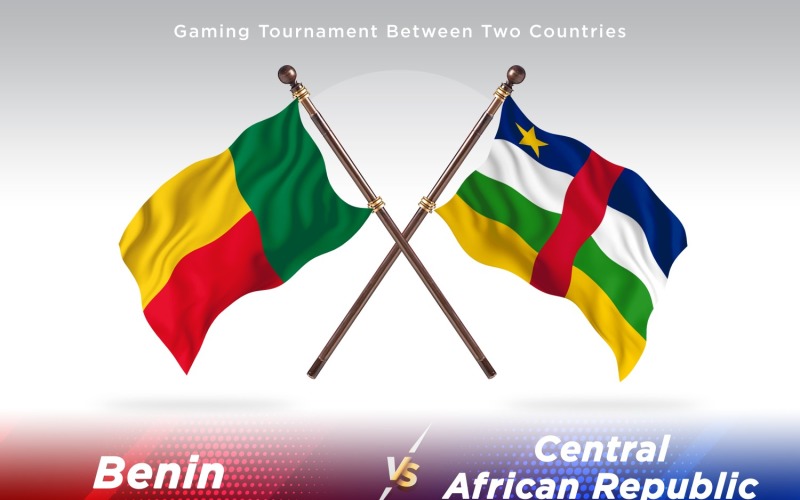 Benin versus central African republic Two Flags Illustration
