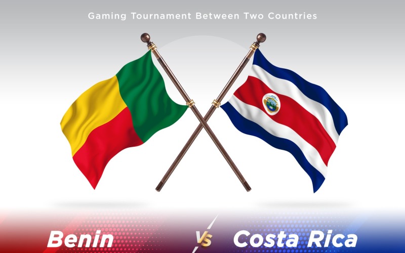 Benin versus costa Rica Two Flags Illustration
