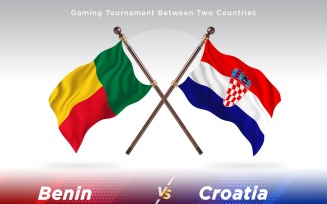 Benin versus Croatia Two Flags