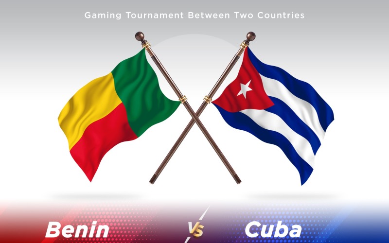 Benin versus Cuba Two Flags Illustration