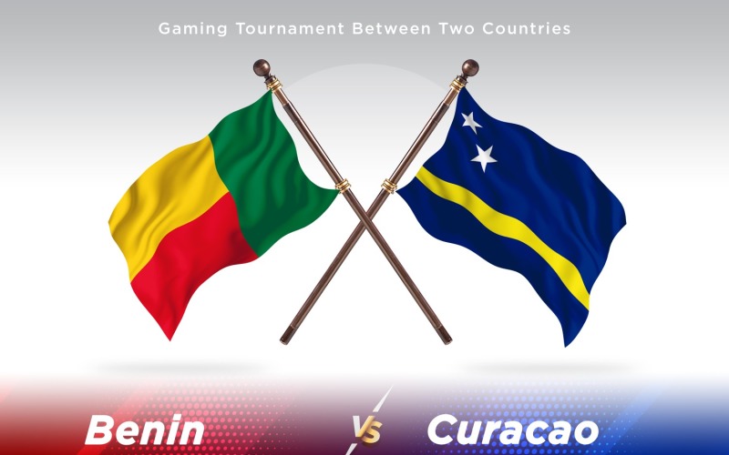 Benin versus curacao Two Flags Illustration