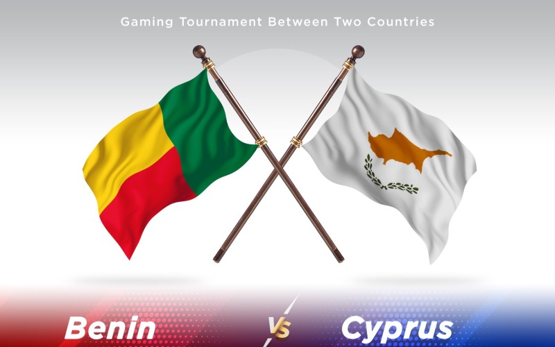 Benin versus Cyprus Two Flags Illustration