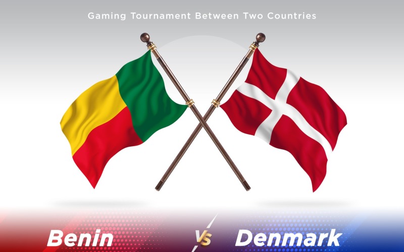 Benin versus Denmark Two Flags Illustration