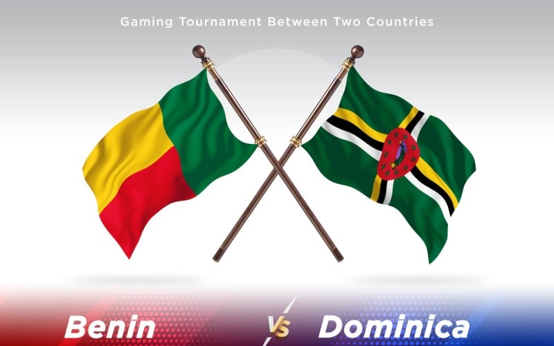 Benin versus Dominica Two Flags Illustration