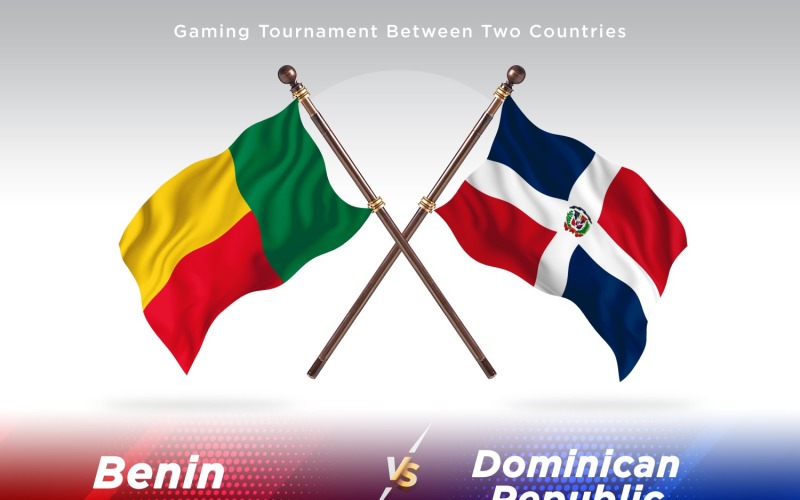 Benin versus Dominican republic Two Flags Illustration