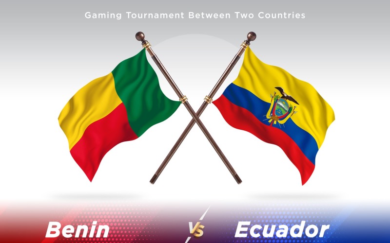 Benin versus Ecuador Two Flags Illustration