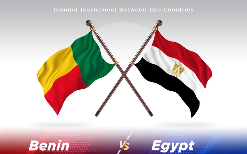 Benin versus Egypt Two Flags Illustration