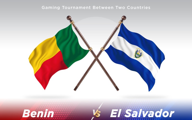Benin versus el Salvador Two Flags Illustration