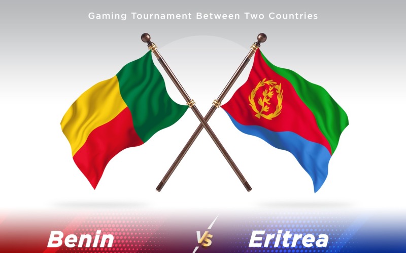 Benin versus Eritrea Two Flags Illustration
