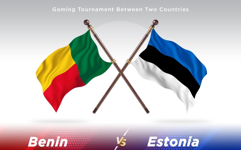 Benin versus Estonia Two Flags Illustration