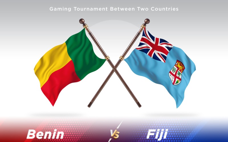Benin versus Fiji Two Flags Illustration