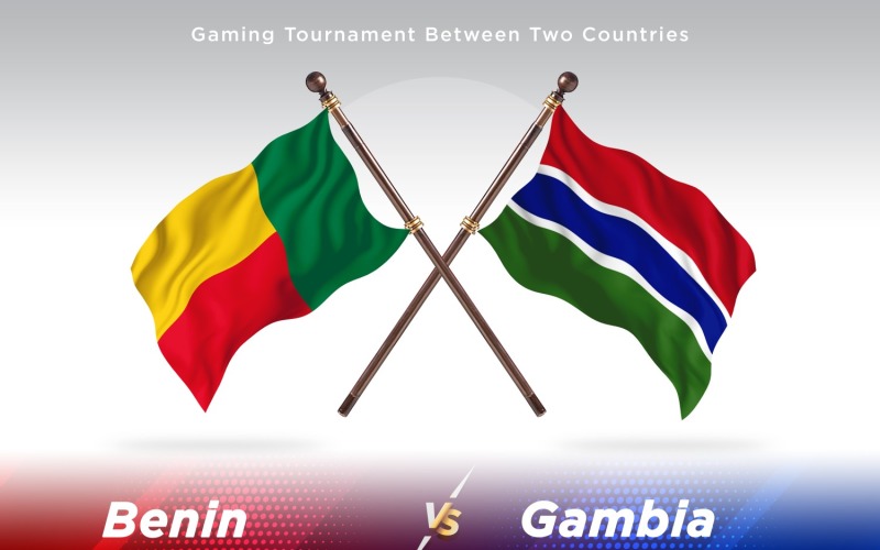 Benin versus Gambia Two Flags Illustration