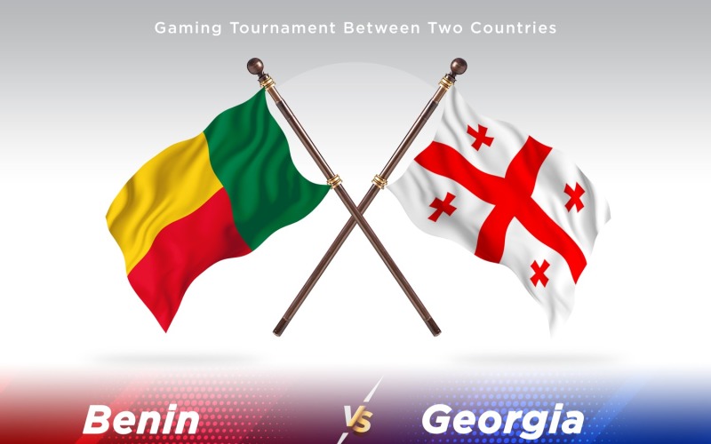 Benin versus Georgia Two Flags Illustration