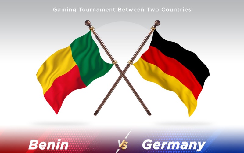 Benin versus Germany Two Flags Illustration