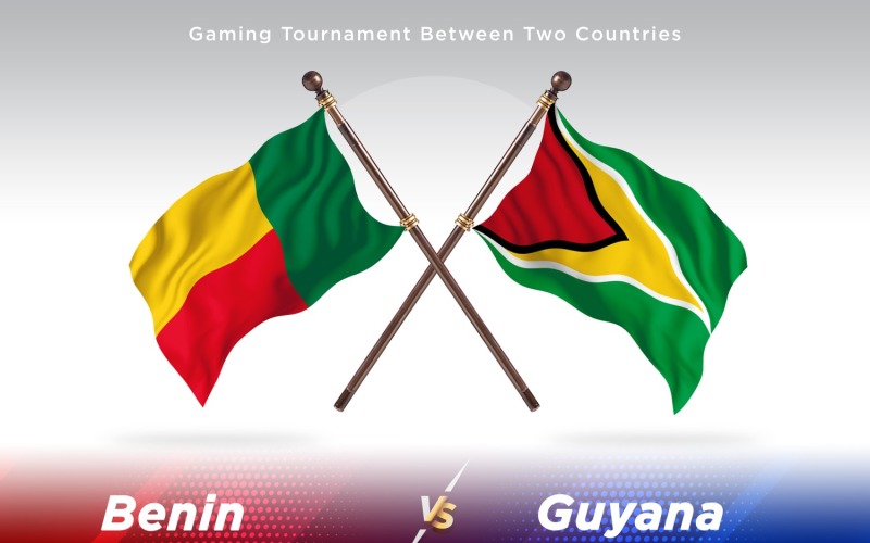 Benin versus Guyana Two Flags Illustration