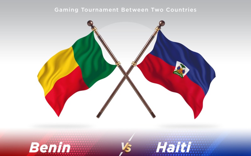 Benin versus Haiti Two Flags Illustration