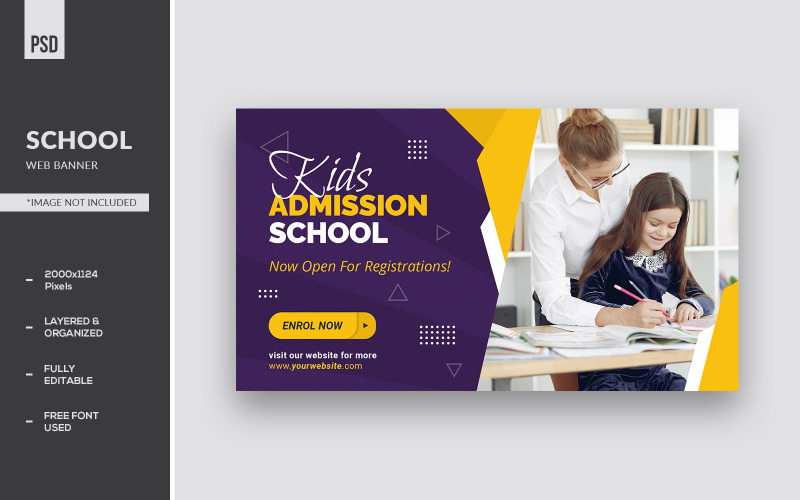 Kids School Education Web Banner Templates Social Media