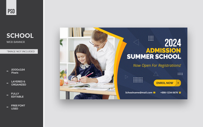 Summer School Design Web Banner Templates Social Media