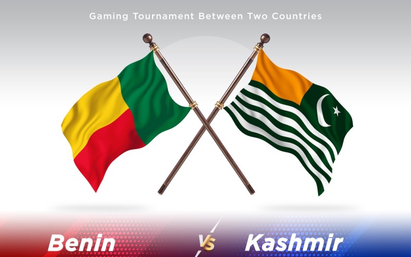 Benin versus Kashmir Two Flags Illustration