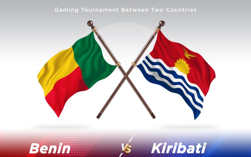 Benin versus Kiribati Two Flags Illustration