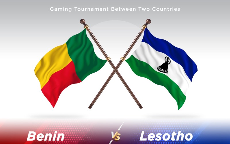Benin versus Lesotho Two Flags Illustration