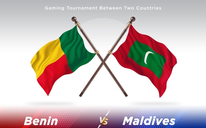 Benin versus Maldives Two Flags Illustration