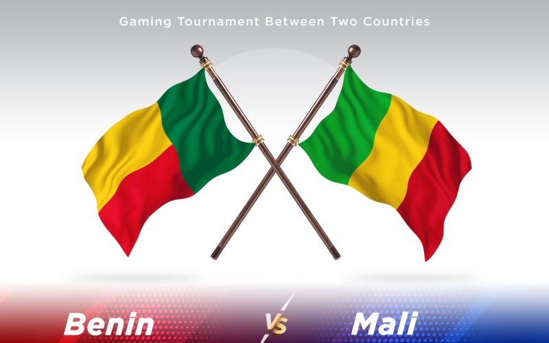 Benin versus Mali Two Flags Illustration