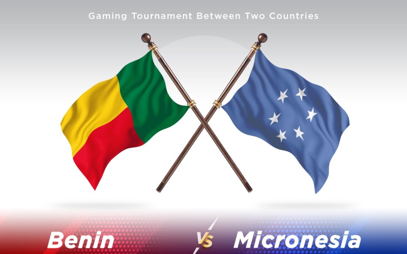 Benin versus Micronesia Two Flags Illustration