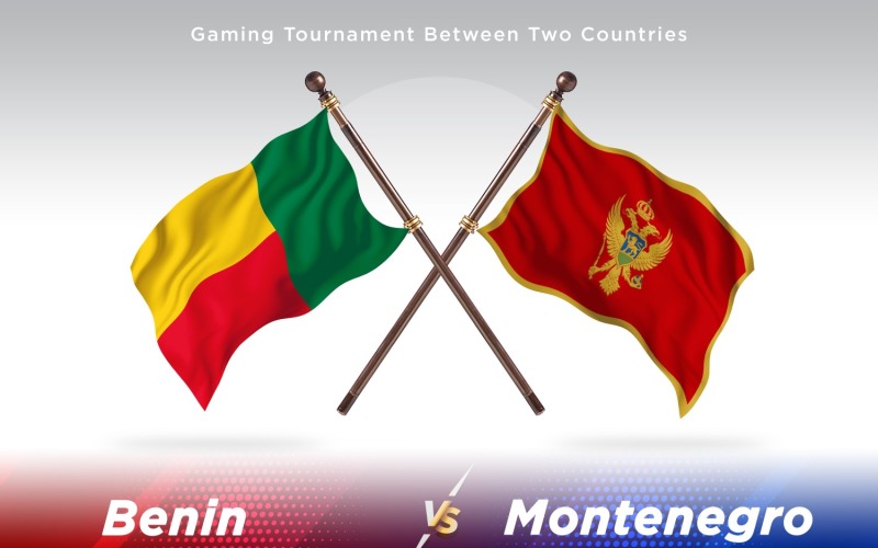 Benin versus Montenegro Two Flags Illustration