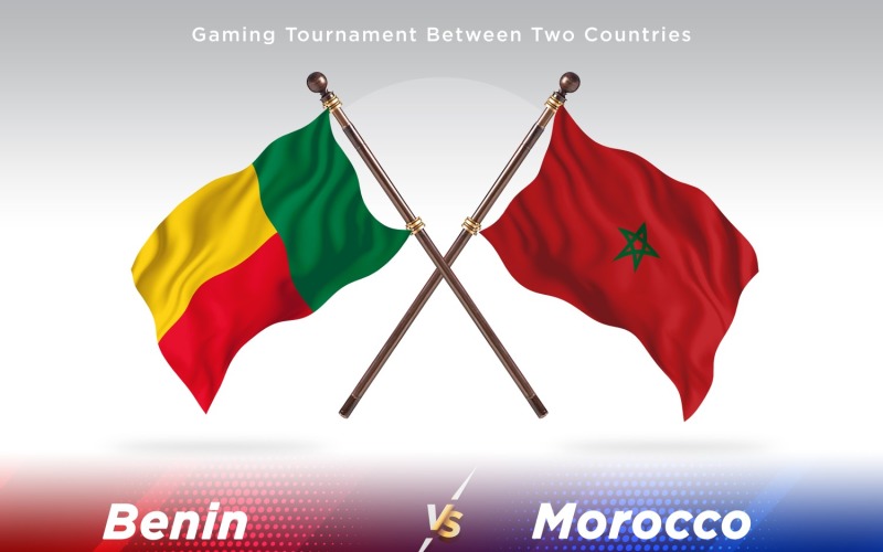 Benin versus morocco Two Flags Illustration