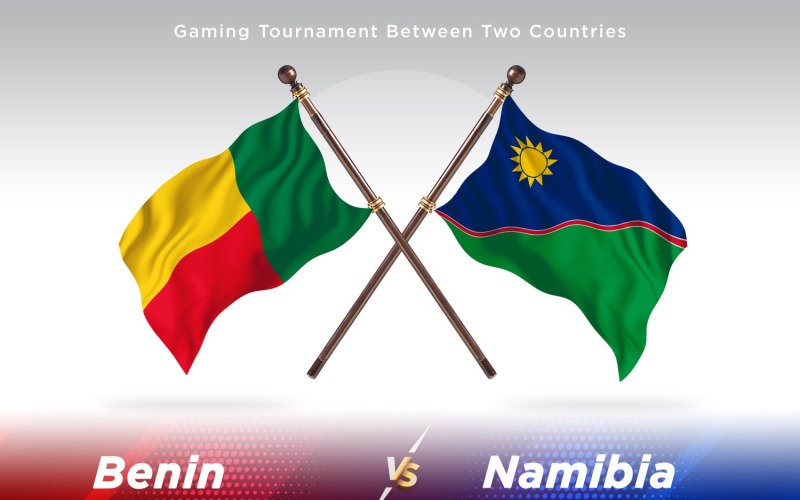 Benin versus Namibia Two Flags Illustration