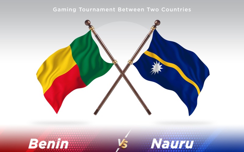 Benin versus Nauru Two Flags Illustration