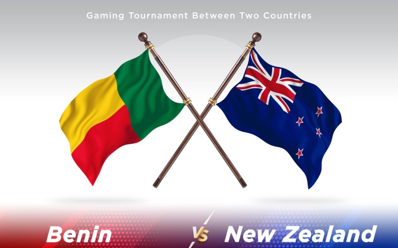 Benin versus new Zealand Two Flags Illustration