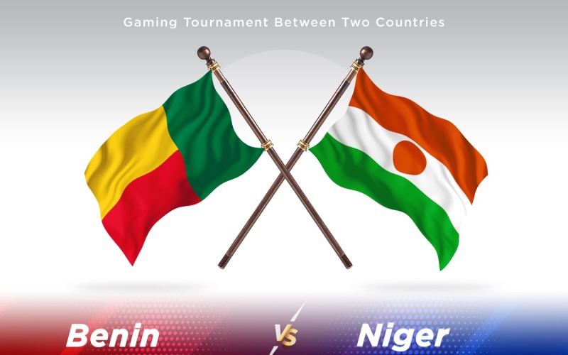 Benin versus Niger Two Flags Illustration