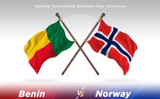 Benin versus Norway Two Flags