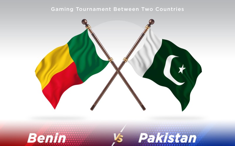 Benin versus Pakistan Two Flags Illustration