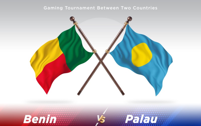 Benin versus Palau Two Flags Illustration